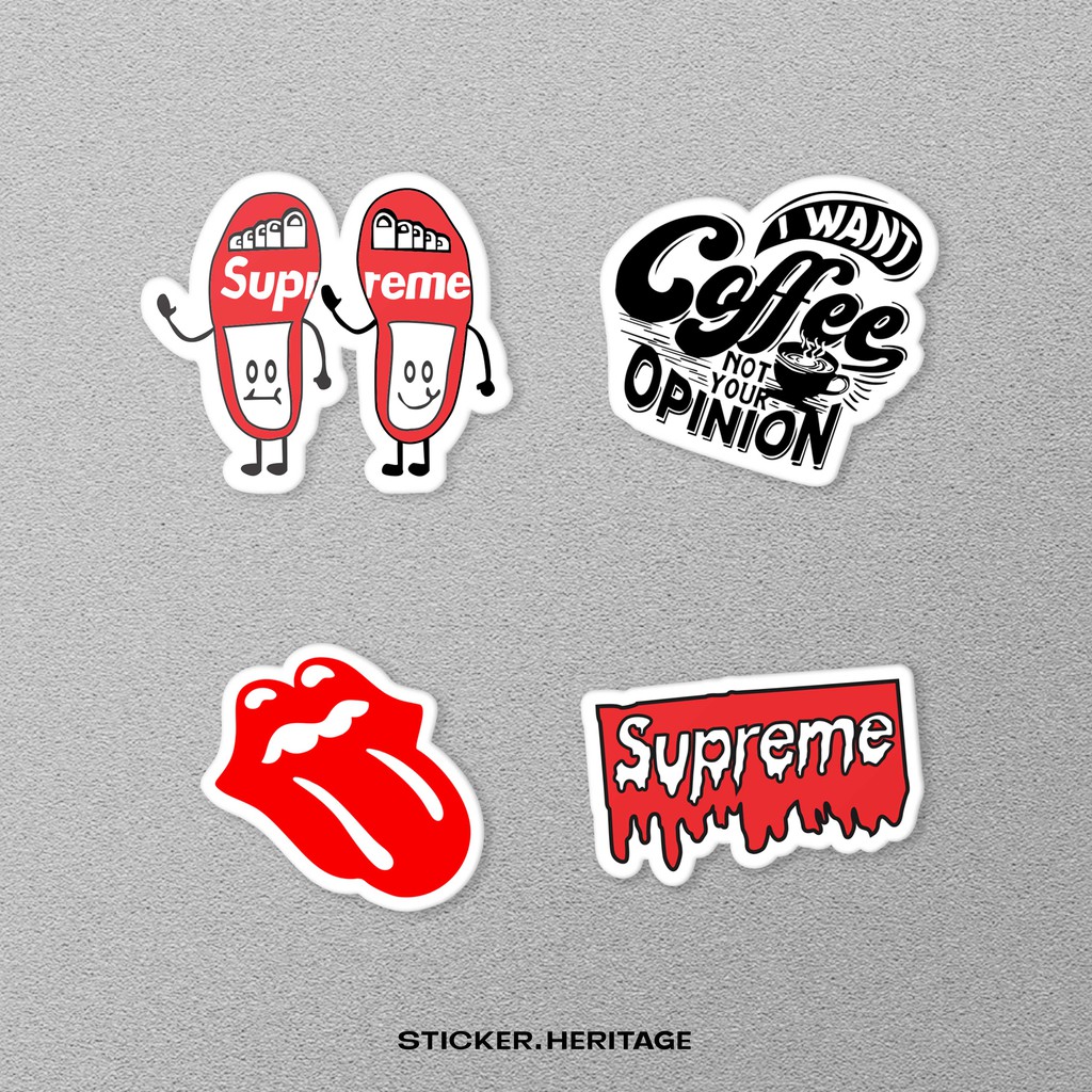 STIKER PACK LOGO BRAND LOGO SUPREME, NASA, GRAFITI DIT UNTUK LAPTOP IPAD HP MOTOR