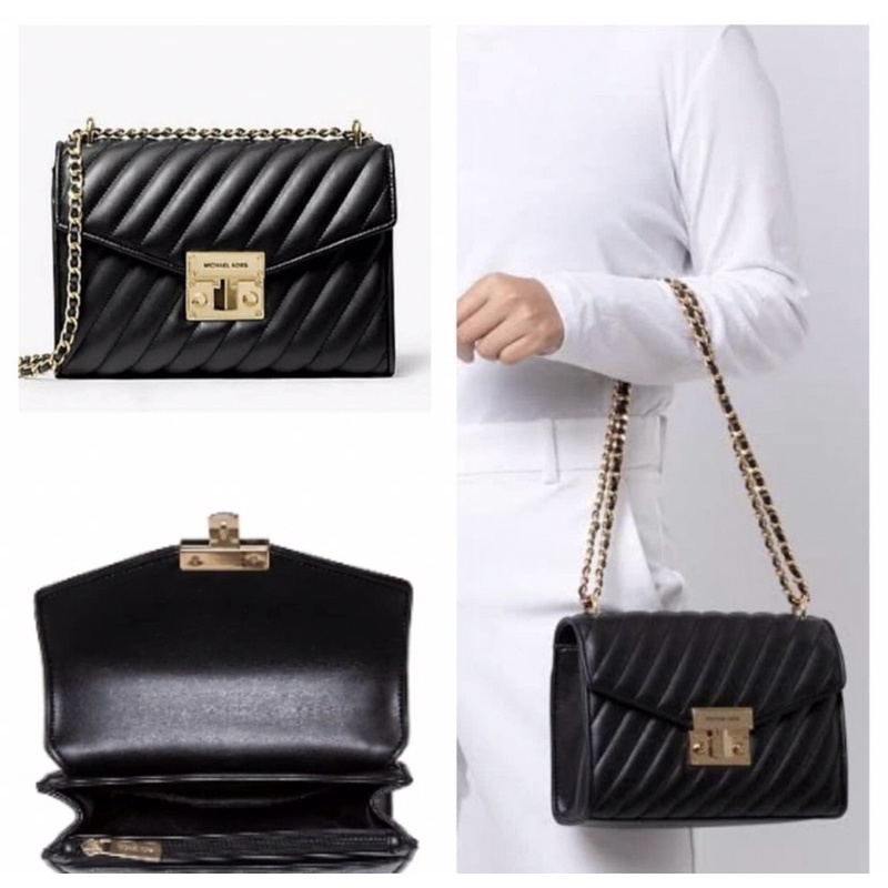 tas michael kors mk rose medium black