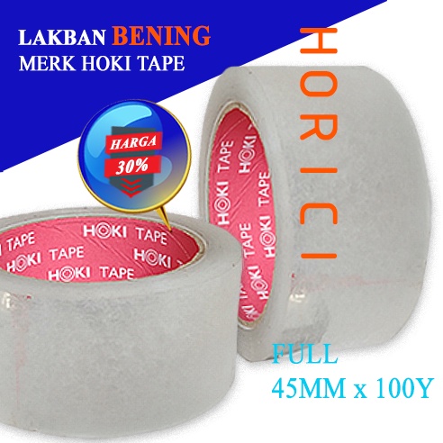 Murah Super Clean FULL 45mmx90Y 45mmx100Y  LAKBAN BENING dan Coklat hoki tape/ isolasi