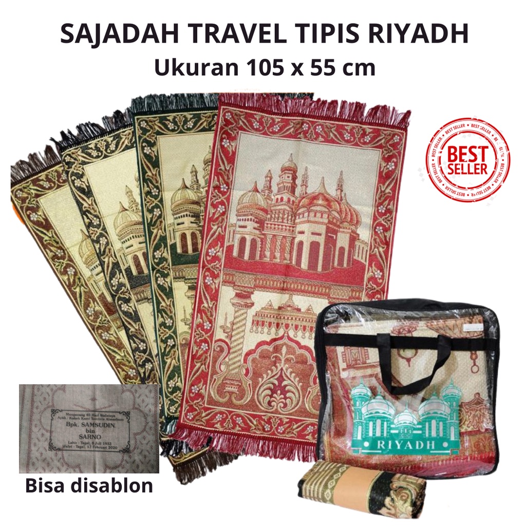 Sablon Sajadah Riyadh/Tas Serut Hitam Turkey [40pcs]