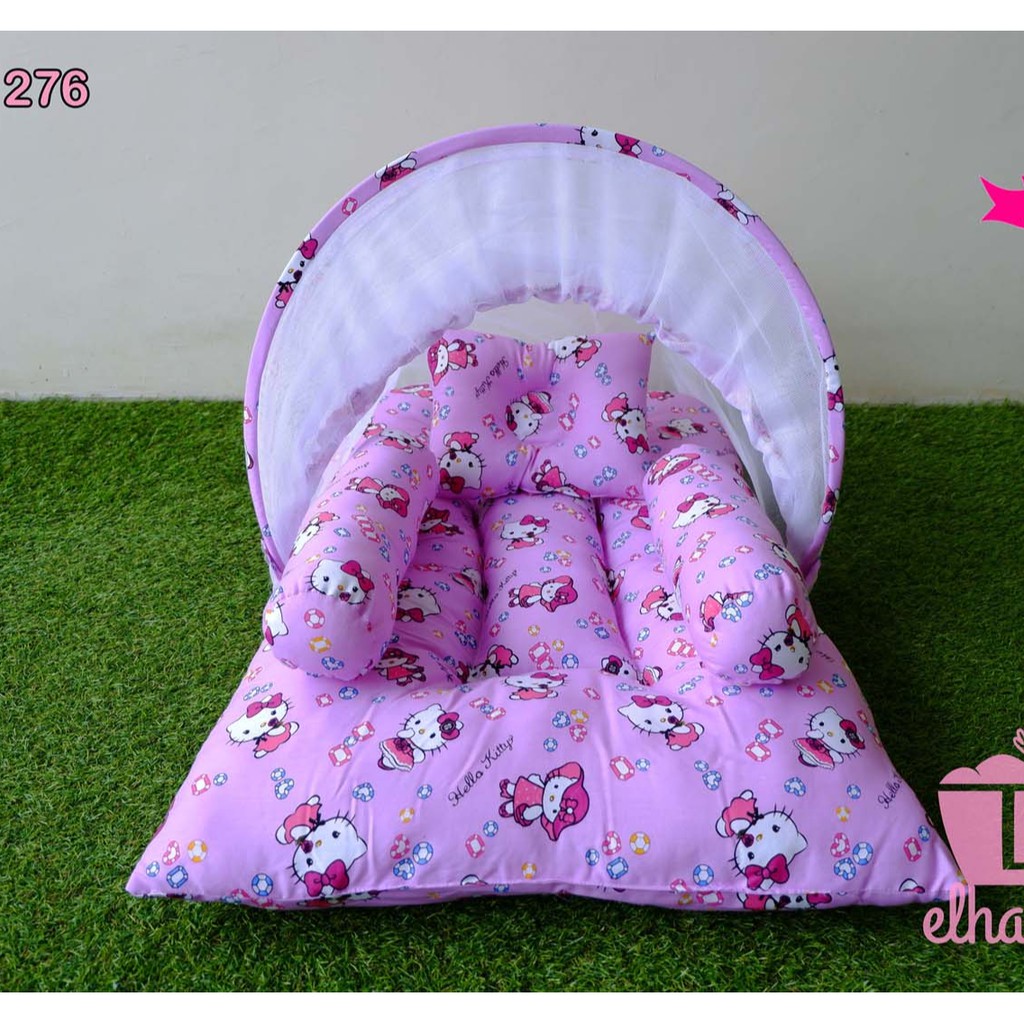 Kasur Bayi Kotak Set Crown Katun Catra Car Stop Biru Polka Biru Tua Bumbee Custom Motif TOP BRAND