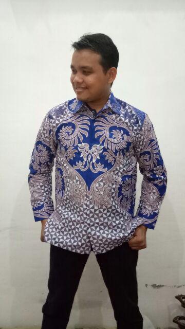 Batik Solo Kemeja Batik Solo Lengan Panjang Lapis Furing Mahogra Rajasakti Wedanta Pinus Permata