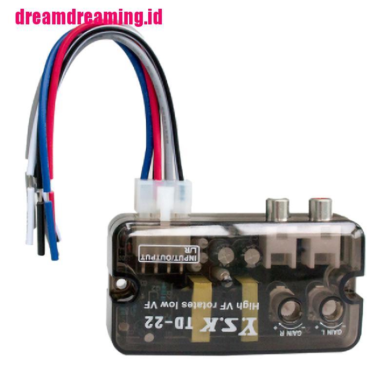 Adapter Konverter Audio Mobil 12V RCA Stereo High Ke Low Adjustable