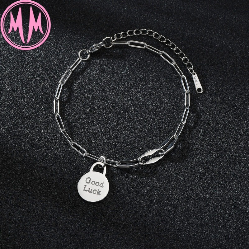 MORYMOSHI B508 Gelang Wanita Titanium Stainless Good Luck Anti Karat Anti Luntur Fashion Korea