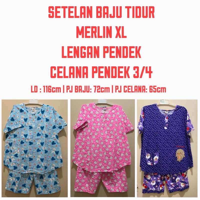 MERLIN Setelan Baju Tidur Jumbo XL LD 116