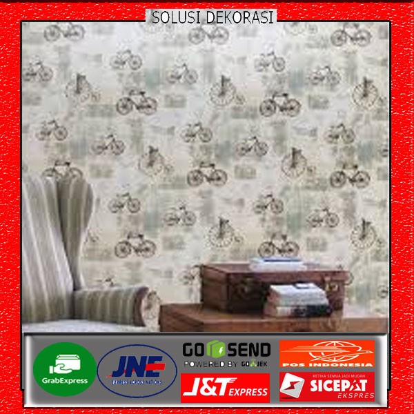 1 Roll 1 Kg/ Wallpaper Stiker Dinding 10 Meter x 45Cm / Bahan PVC Anti Air Solusi Dekorasi