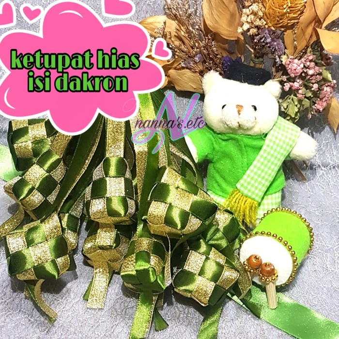 hiasan lebaran | ketupat pita | ketupat pita satin | ketupat parcel
