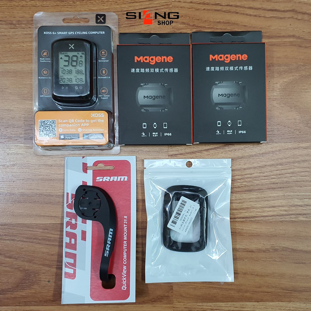 GPS Speedometer XOSS G Plus Paket 2 Biji Magene Cadence