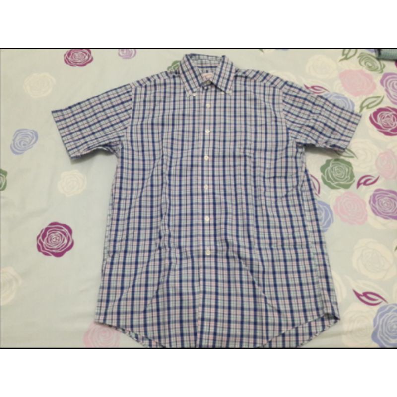 Kemeja Pria Brooks Brothers Motif Kotak Biru