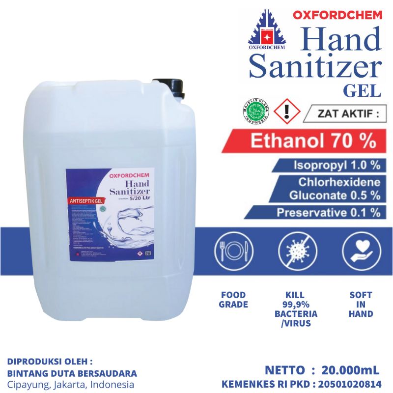 hand sanitizer cair kemasan 20 liter oxfordchem