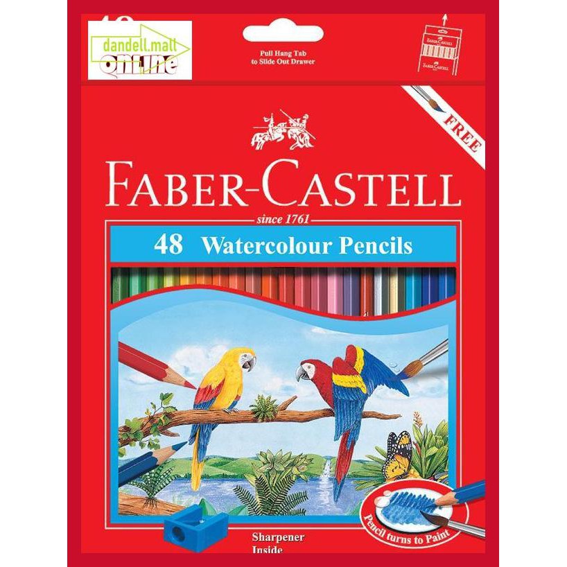 

U8Tyrt67- Pensil Warna Faber Castell 48 Water Colour / Free Kuas Dan Rautan E3Yrf797-