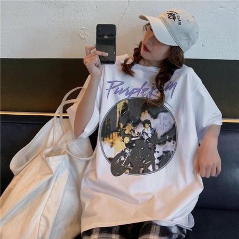(BISA COD) T-SHIRT KAOS KOREAN PURPLE RAIN OVERSIZE KAOS WANITA BIGSIZE JUMBO BAJU OVERSIZE MURAH