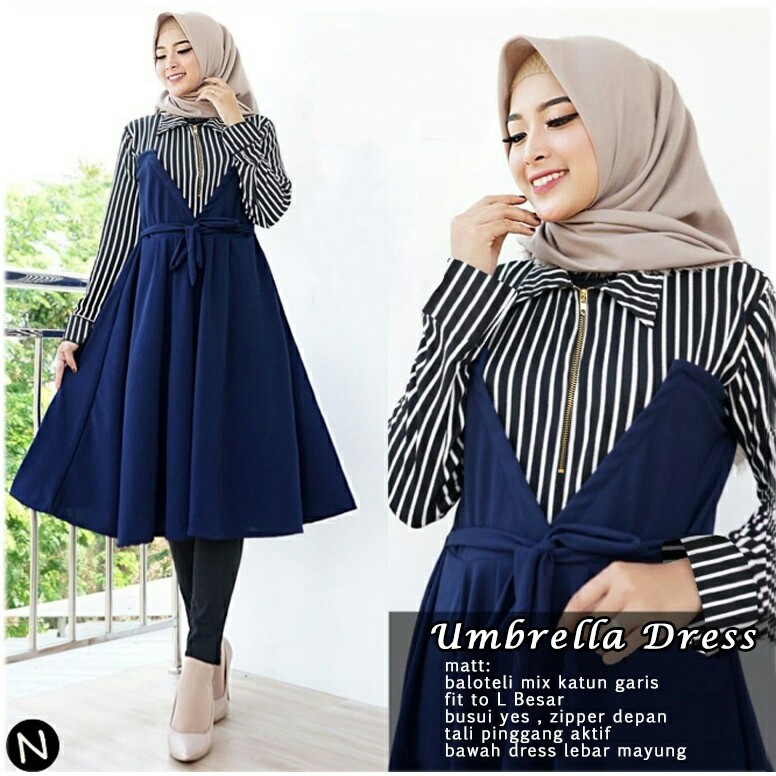 79681 - umbrela dress zipper depan 2Warna