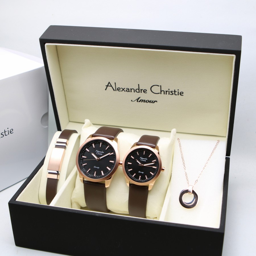 JAM TANGAN ALEXANDRE CHRISTIE AC 8664 / AC8664 BOX SET COUPLE ORIGINAL GARANSI RESMI 1 TAHUN