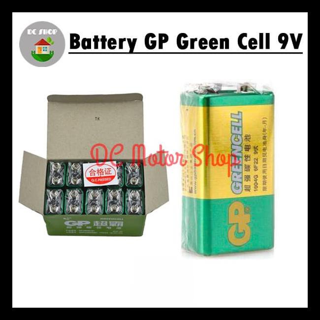 Baterai Kotak 9V Battery Gp 9V Greencell / Green Cell 1604G-S1 6F22 Kode 1392