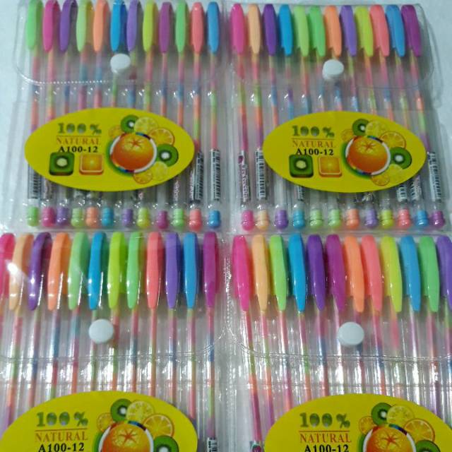 

Pulpen gel Rainbow 12pcs