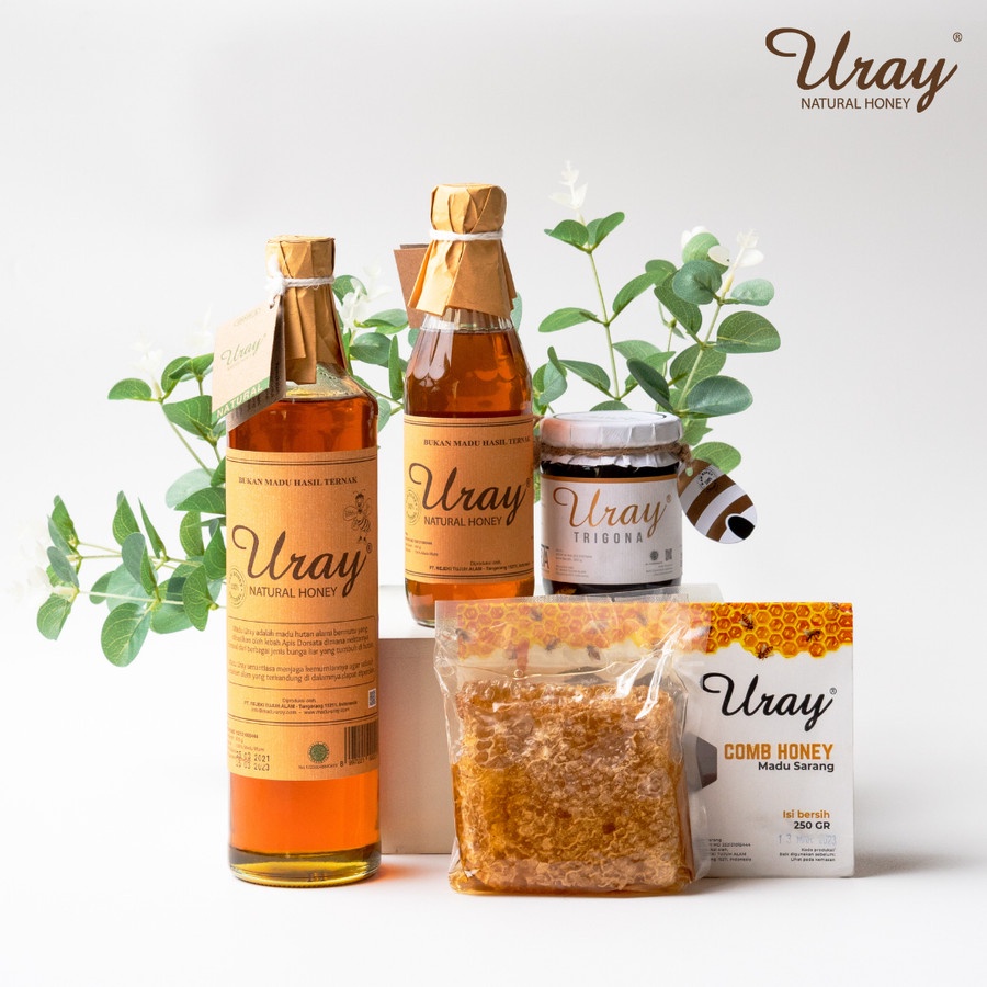 Madu Uray | Natural Honey Royal Jelly &amp; Bee Pollen 450gr | Madu Murni