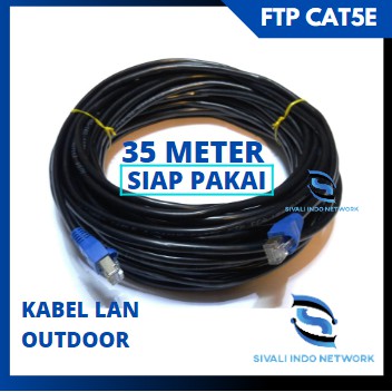 35 METER  KABEL LAN FTP CAT 5E OUTDOOR BLACK [crimping rj45 besi+plugbooth]
