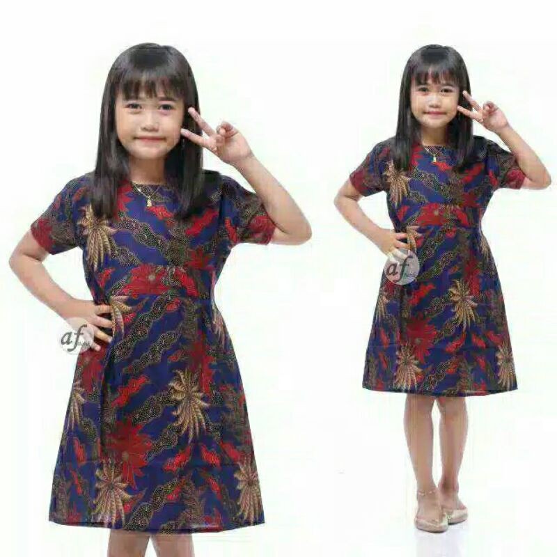 Dress batik Anak 2 sampai 10 Tahun - Baju batik Anak Perempuan Harga Grosir - (COD) bisa ecer