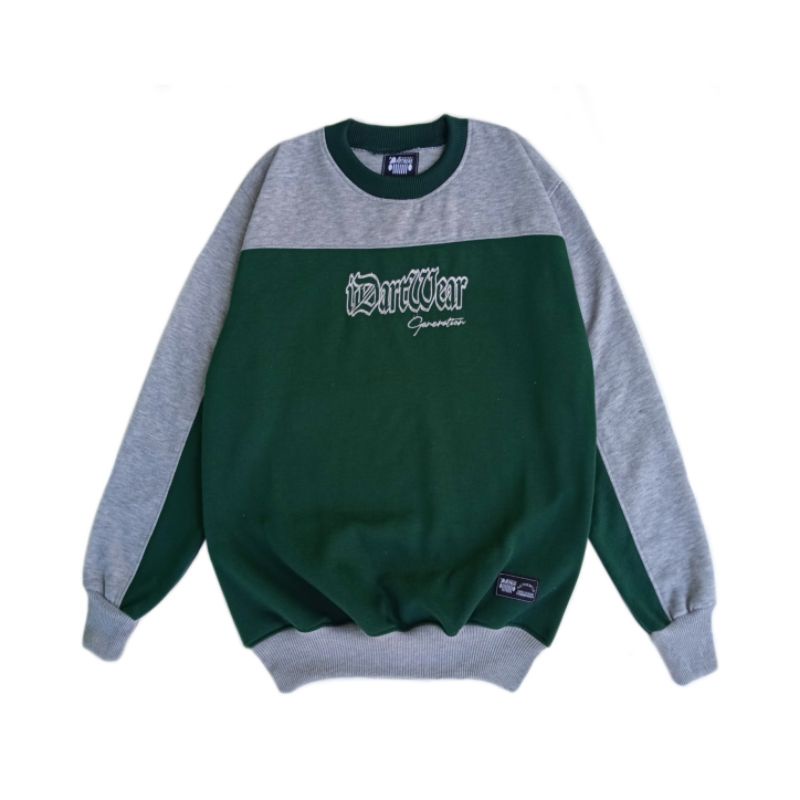 Sweater Crewneck Bordir Abumuda Botol Sweater Kombinasi Pria Wanita