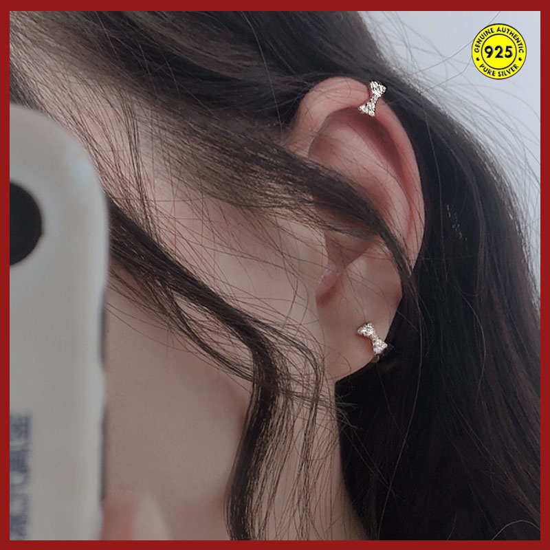 Anting Klip Bentuk Pita Gaya Korea Untuk Wanita