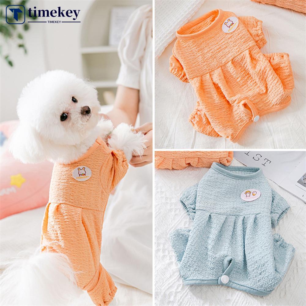 Timekey Anjing Peliharaan Anti Nyamuk Bodysuit Pakaian Bernapas Kartun Gelembung Lengan T-shirt Kecil dan Sedang Berukuran Anak Anjing Kucing Pullover