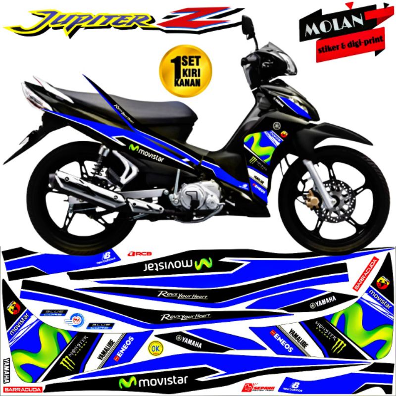 Decal Sticker Striping Variasi Jupiter Z Robot 2010-2013 MOVISTAR Yamaha MOTO GP /Jupiter Z 2010 /Ju
