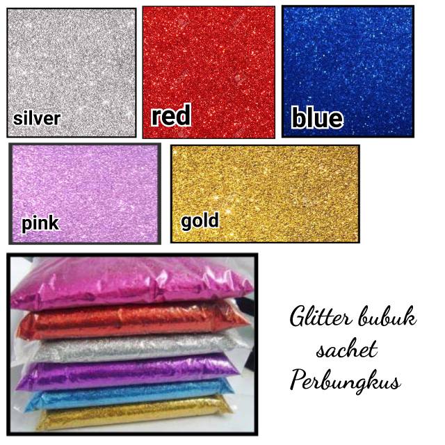 Glitter sachet kilat kilat perbungkus