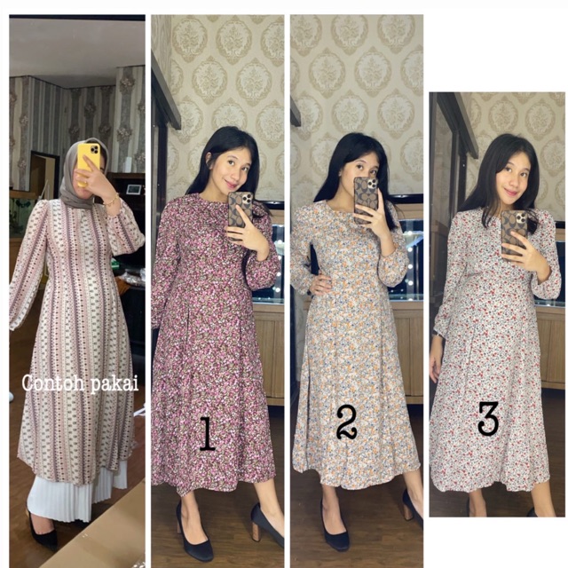 Dress import bangkok bunga kecil 2020