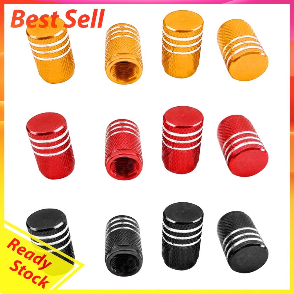 4pcs/set Aluminum Alloy Bicycle Moto Car Tires Valves Cover Caps Anti-Dust