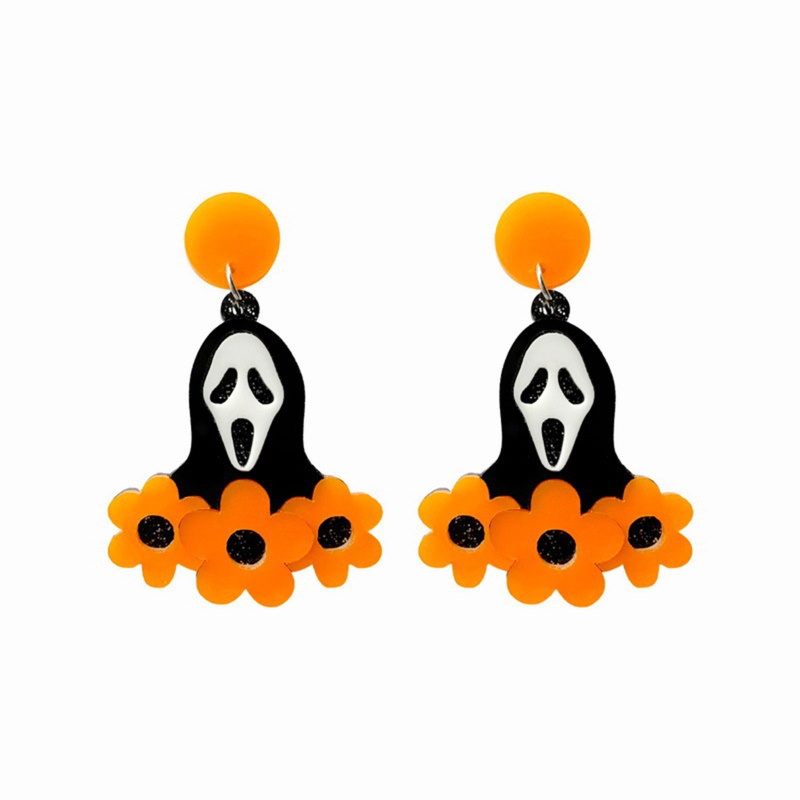 Anting Menjuntai Desain Kartun Hantu Halloween