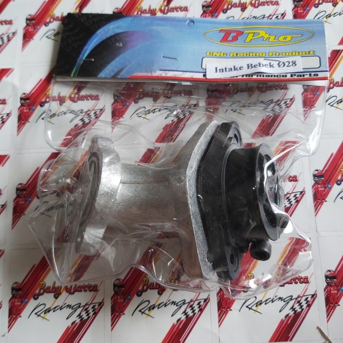 INTAKE INTEK MANIPOL MANIFOLD KARBU BEBEK B PRO RACING 28 MM SILVER