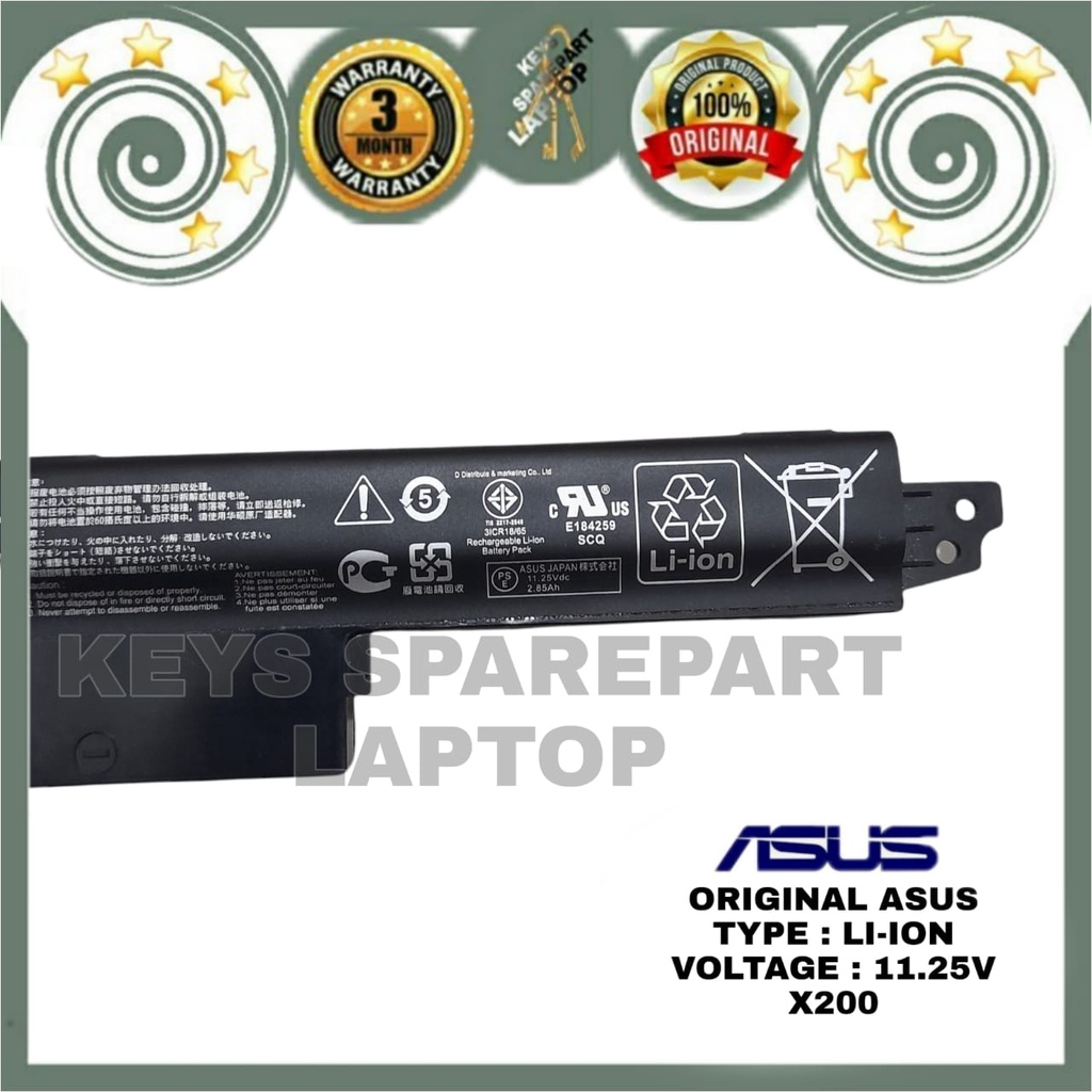 Baterai Battery Batre Laptop Asus X200MA X200CA X200LA X200 X200M  X200C F200CA A31N1302 batlas45 black original