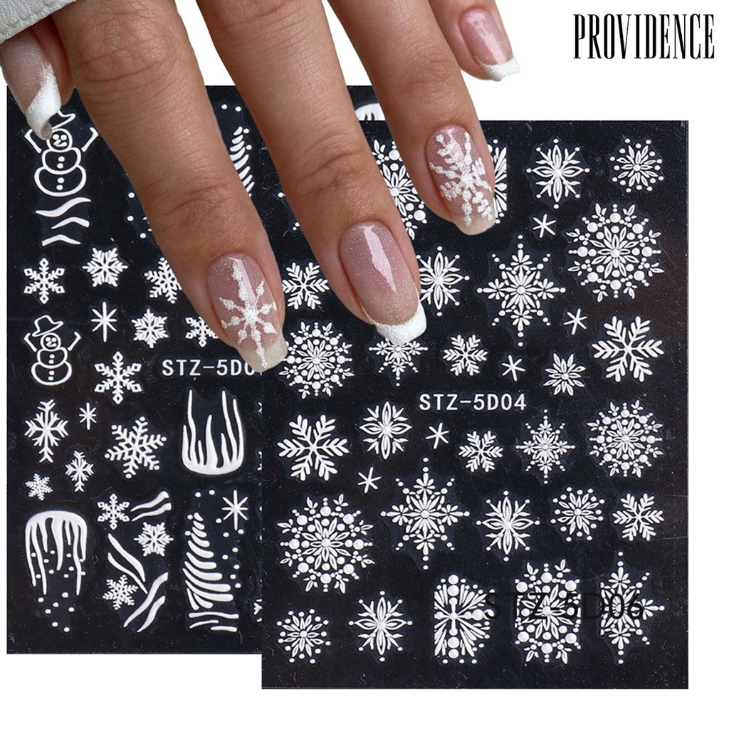 Providence Nail Sticker Snowflake Christmas Tree Nail Design Creative Nail Adhesive Decor Decals for Christmas Party