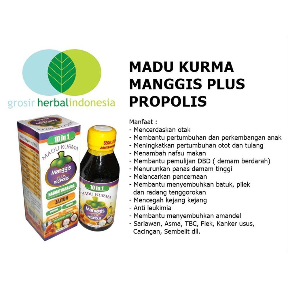 Madu Kurma Manggis Plus Propolis 10 In 1 Indonesia