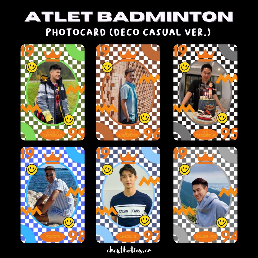 Atlet Badminton Bulutangkis Custom Photocard Deco Casual Ver. Minions Daddies Kevin Sanjaya Jonathan