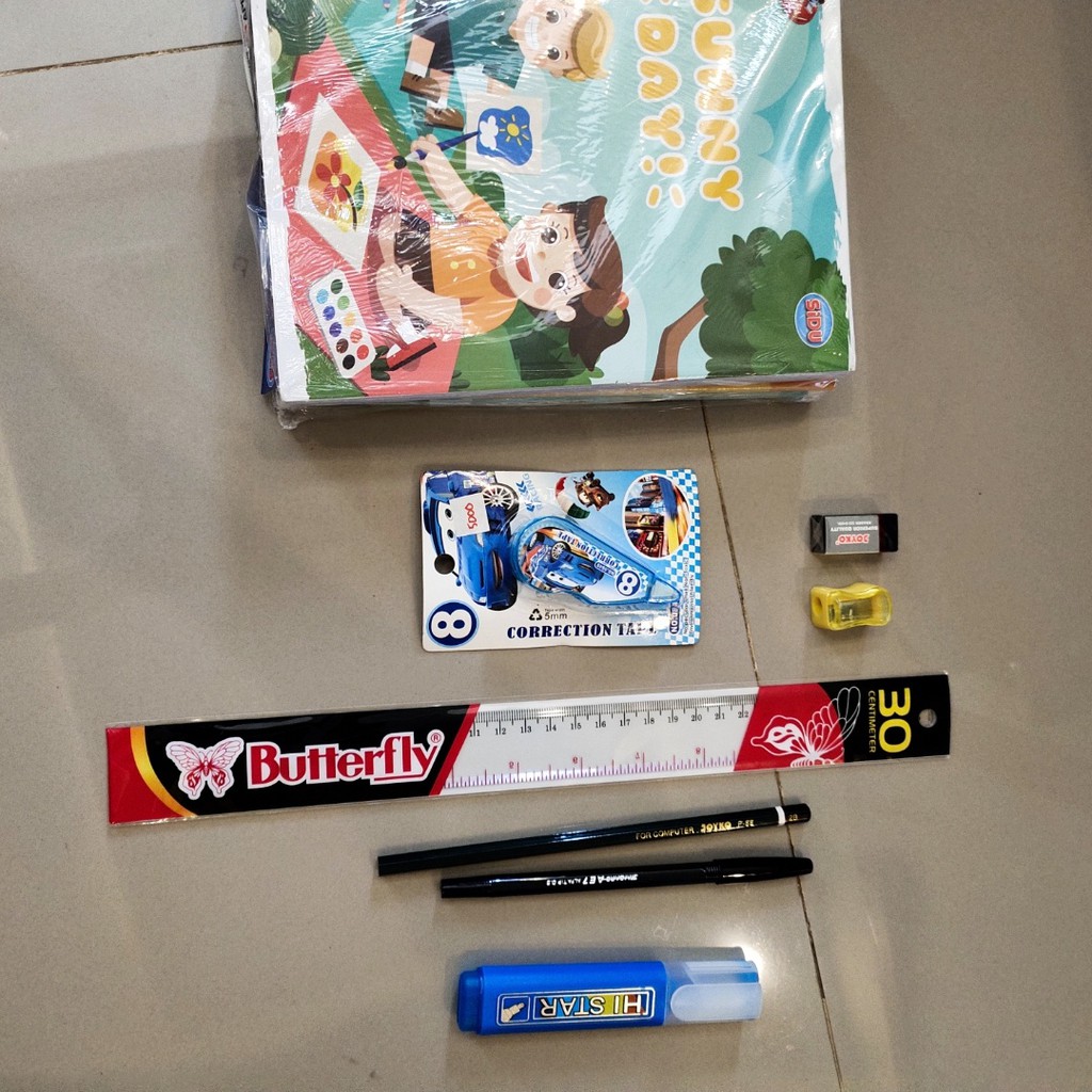 

PAKET 7 pulpen pensil alat tulis sekolah anak