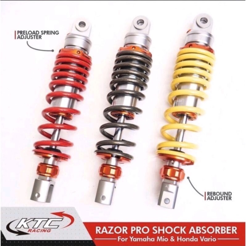 Shockbreaker Klik Rebound KTC Racing Razor Pro / Shock KTC Honda Vario Beat Mio Scoopy 300mm 330mm PNP Original - Charmoto