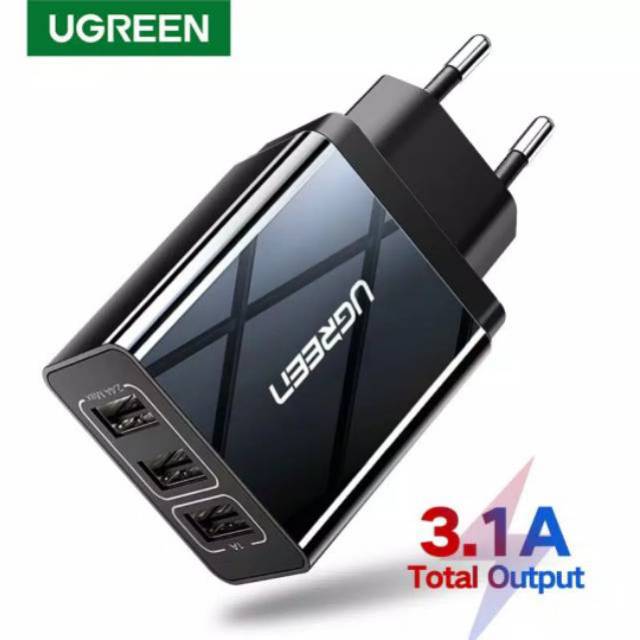 Ugreen Charger 3 ports 5v 3.1 A Travel Charger Ugreen 3.1A Original