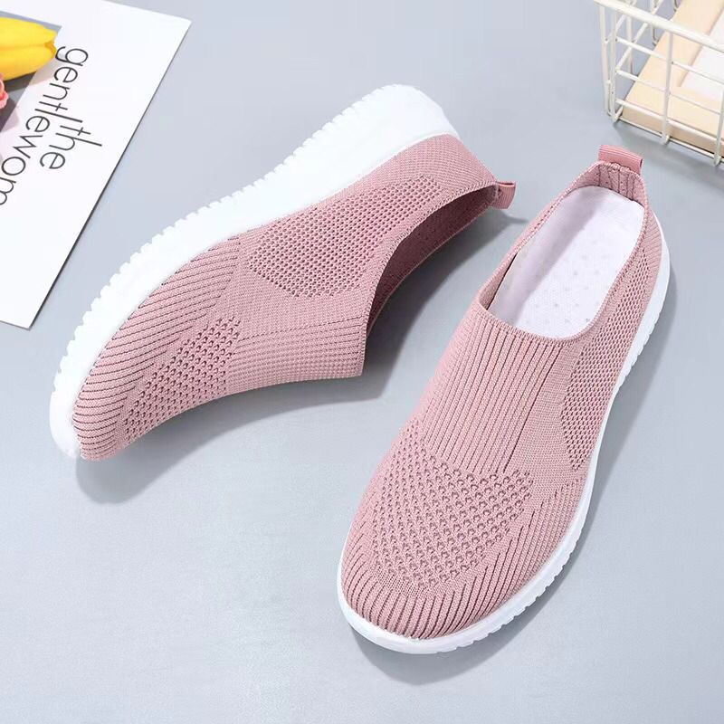 Permata  Sandal Slip On Flyknit Wanita 882 Sandal Selop Nyaman Shoes Women Import