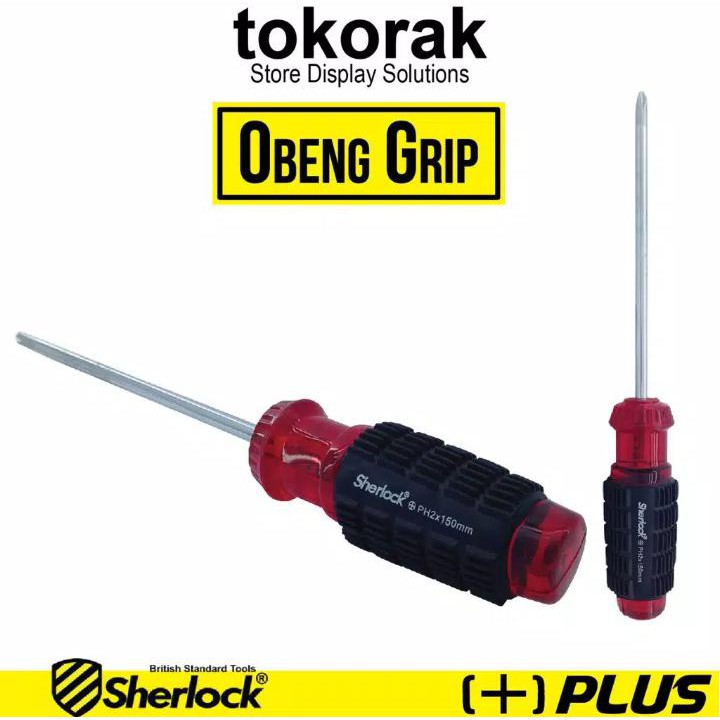 OBENG SHERLOCK GRIP PLUS (+) 6 INCH OBENG PLUS OBENG KEMBANG