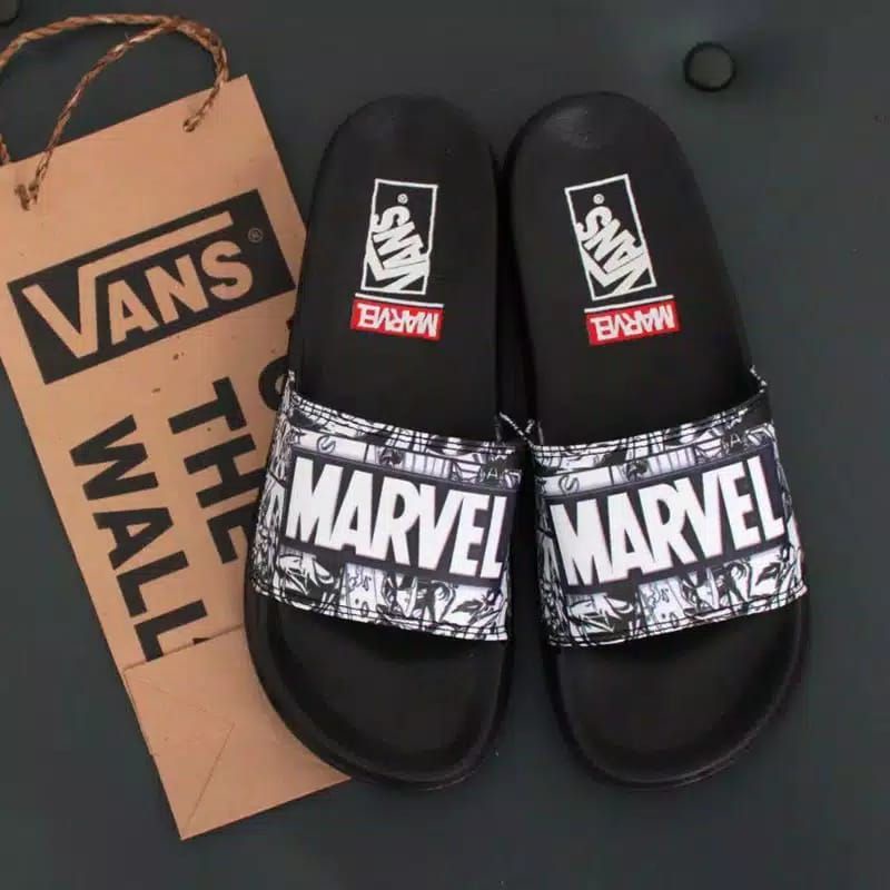 [BISA COD] Sandal Slip On Vans Marvel White / Sandal Slop Marvel white | Sendal Termurah+PAPERBAG