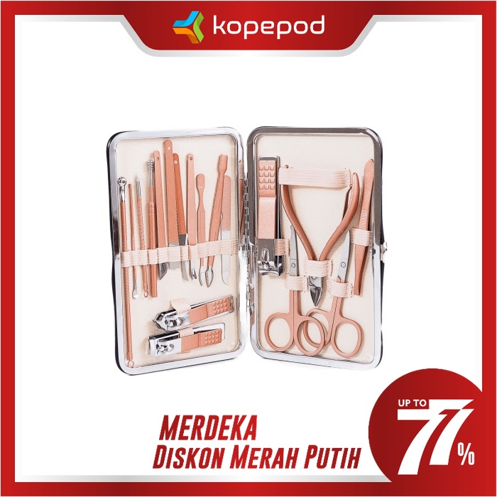 RoseGold Gunting Kuku 18 set Premium Stainless Tajam JapanQuality