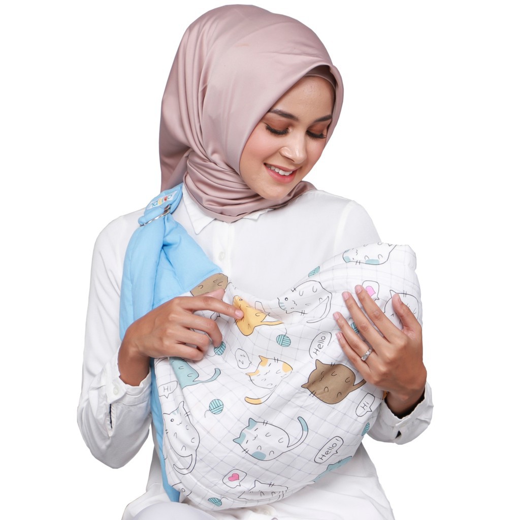 Gendongan Bayi Modern Premium Ring Sling Samping Kain Lebar Lapisan Padding Empuk Merek Ndollolo