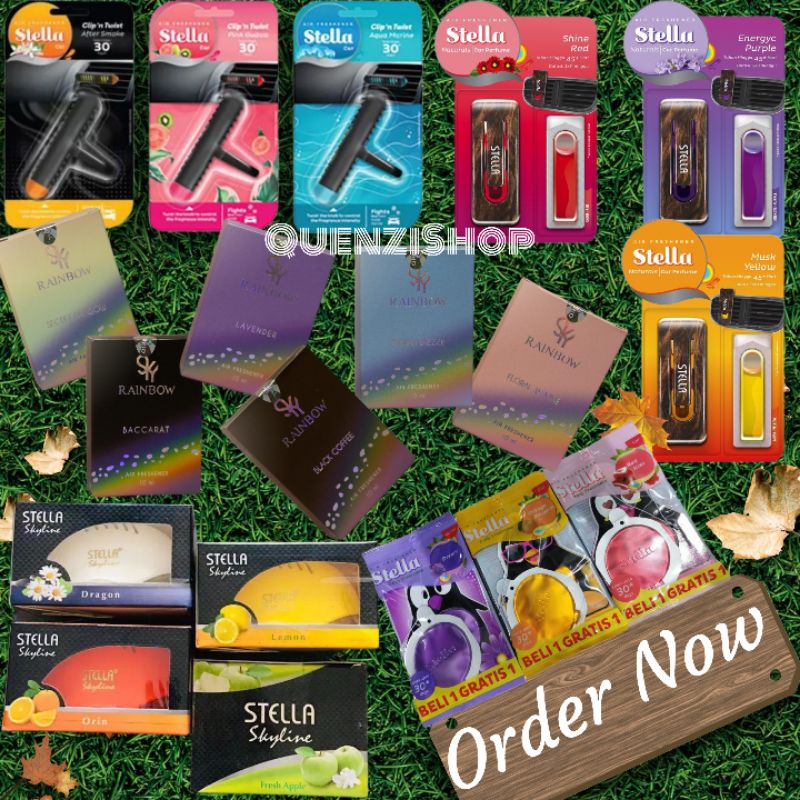 PARFUM MOBIL - STELLA CLIP N TWIST, CAR PARFUME, SKYLINE, SKY RAINBOW, DAILY FRESHNESS - PEWANGI MOB