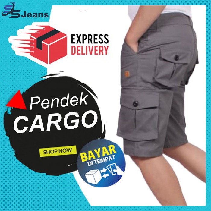 celana pendek pria cargo keren