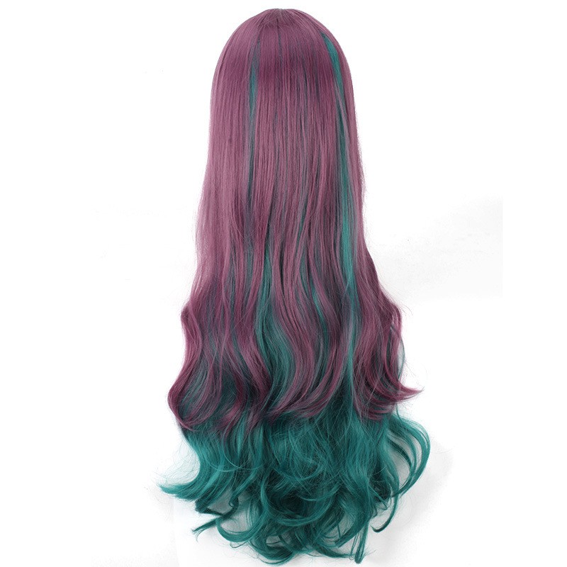 LOL-113 wig rambut palsu lolita cosplay harajuku daily ash purple  green