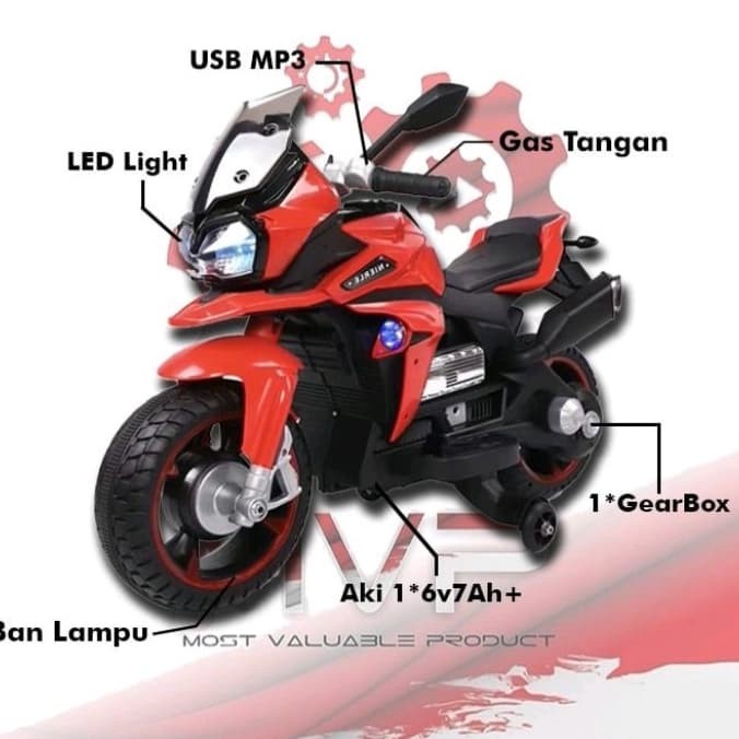 Mainan motor aki bmw Triple R