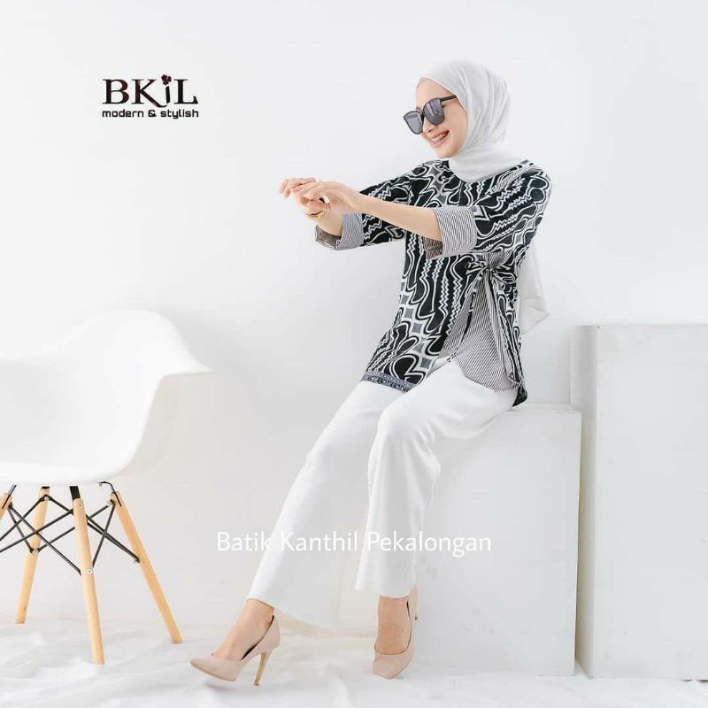 Batik wanita ASJ SA HRB026 Kenongo Kemeja Tosca Pendek-PRPMO PARANG  AGUNG