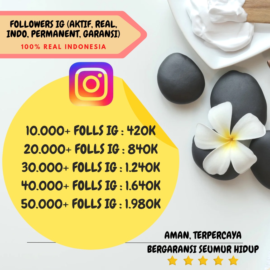 FOLLOWERS IG (AKTIF, REAL, INDO, PERMANENT) LUXURY